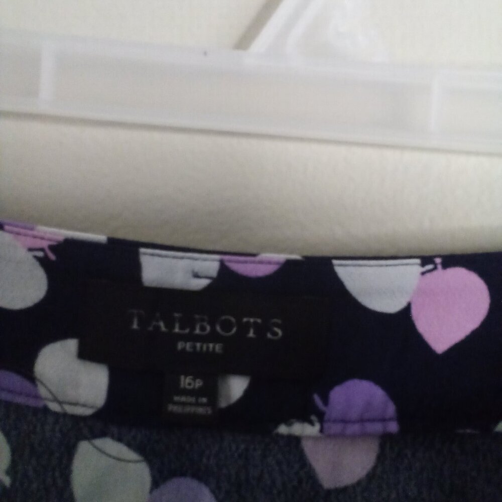 Talbots Skirt Women 16P 16 Petite Wrap Look Side Zip Pattern Blue Pink Purple - Picture 9 of 15